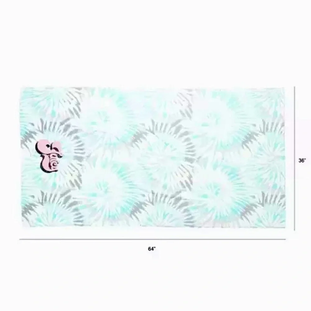 🎉HP🎉NEW Juicy Couture Logo Tie Dye Aqua/Gray 100% Cotton Towel 🌊☀️